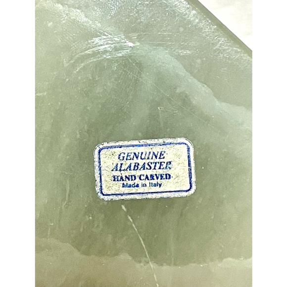 Genuine Alabaster Stone VTG Handcrafted Square Hinged Flower Trinket Box - Picture 5 of 7